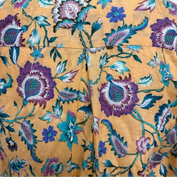 Revolve Pitusa Collared Floral Tie Shirt Multicolor Lace Boho SZ M Crochet NWOT - Picture 10 of 11